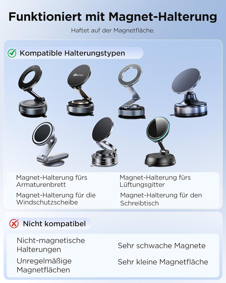 MSXTTLY Kfz-Handyhalterungsclip – Magnetclip VMag-GC 2026 Für Magnetische Kfz-Halterungen, Kein Magn