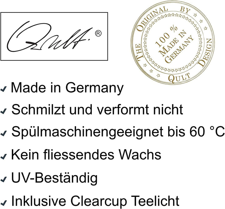 Qult Farluce Inside • Teelichthalter in Kerzenform • Kerze • Kunststoffkerze in Kerzenoptik • Teelic