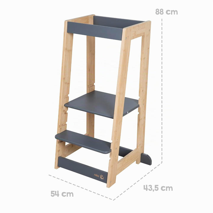 roba Lernturm nach Montessori - Sicherer Tritthocker für Kinder - Ideal als Küchenhelfer - Bis 80 kg