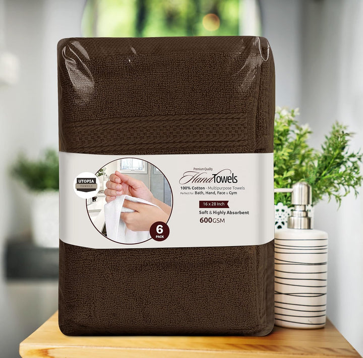 Utopia Towels Handtücher, Baumwolle, 600 g/m², 6 Stück Braun, Braun
