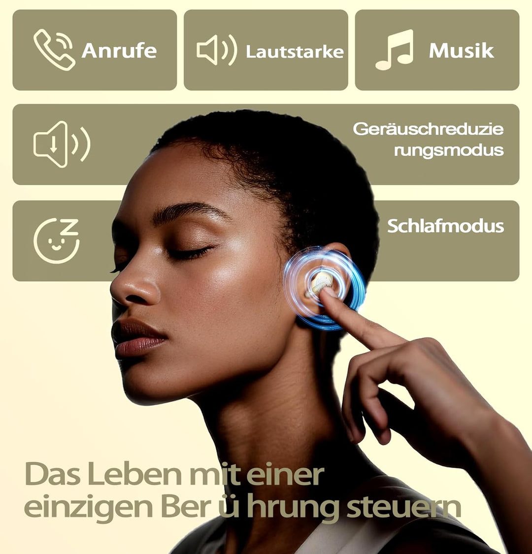 Bluetooth Kopfhörer, Schlafkopfhörer, In-Ear Kopfhörer Kabellos | Bluetooth 5.4, Hi-Fi Sound mit ANC