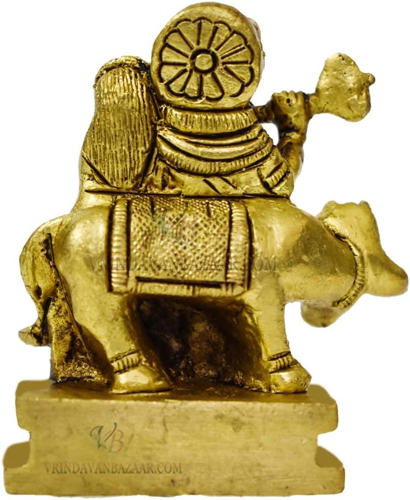 VRINDAVANBAZAAR.COM Messing Radha Krishna Idol Skulptur mit Kuh