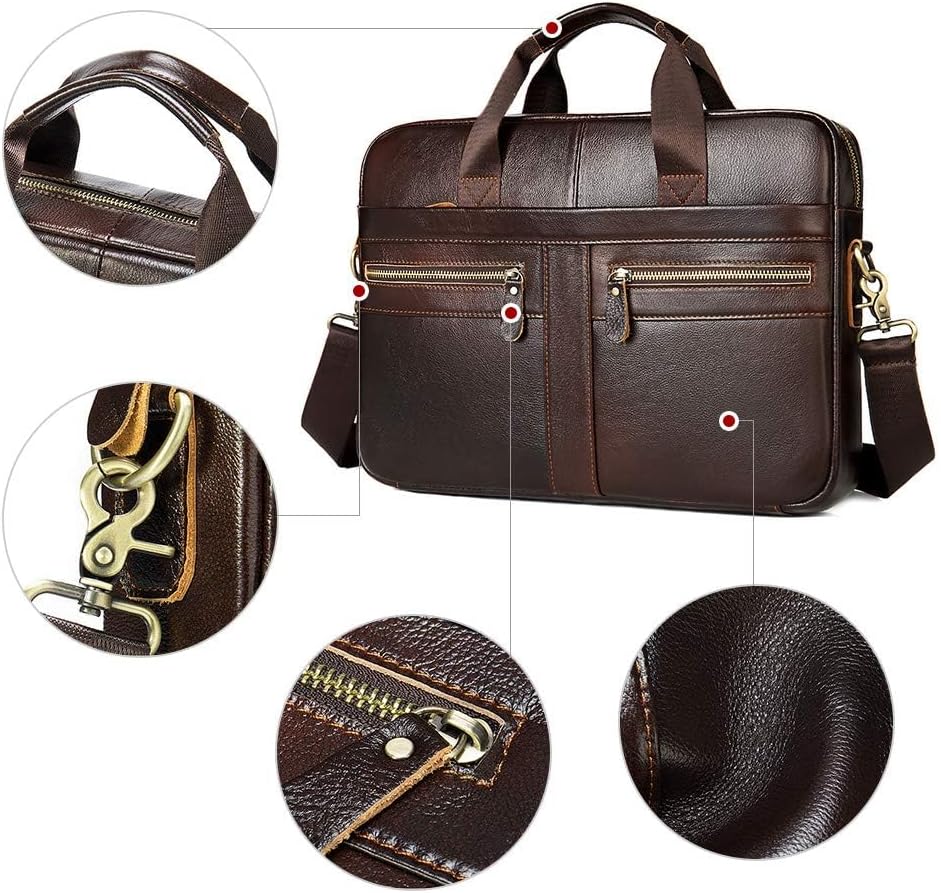 Businesstasche Herren Leder Aktentasche Männer Handtasche Vintage Laptoptasche Arbeitstasche Umhänge