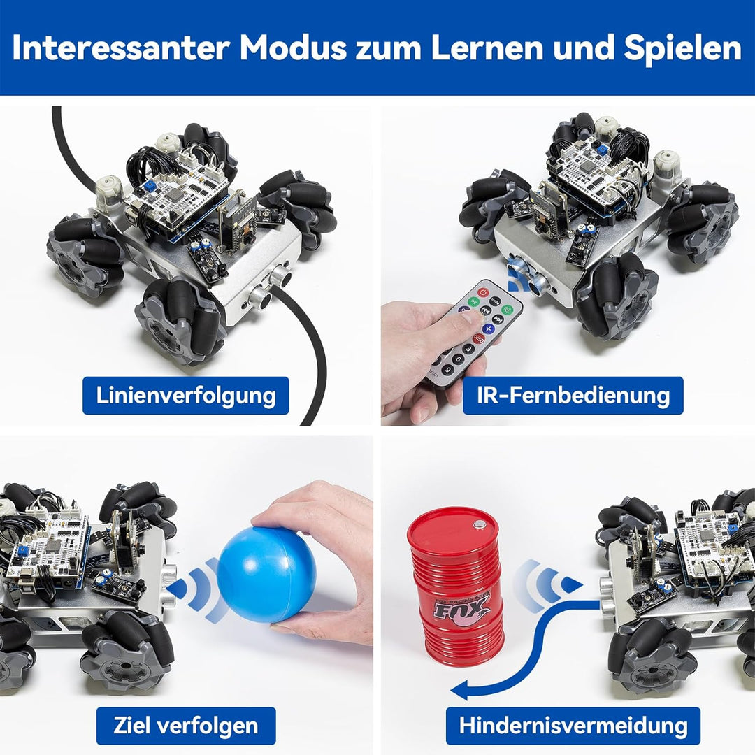 SUNFOUNDER Smart Robot Car Kit Kompatibel mit Arduino UNO R3, 4WD Omnidirektionale Bewegung, FPV, ES