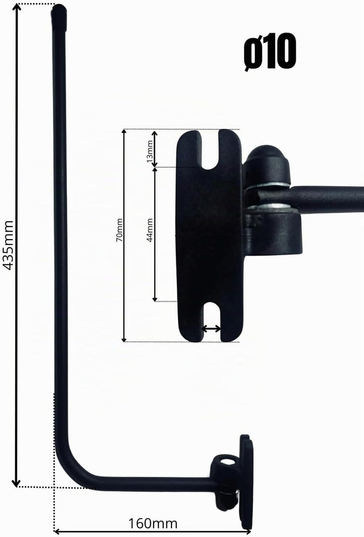 2x Aussenspiegel Rückspiegel ø10 Traktor Bagger 175x125 mm Spiegelhalter Lang Arm