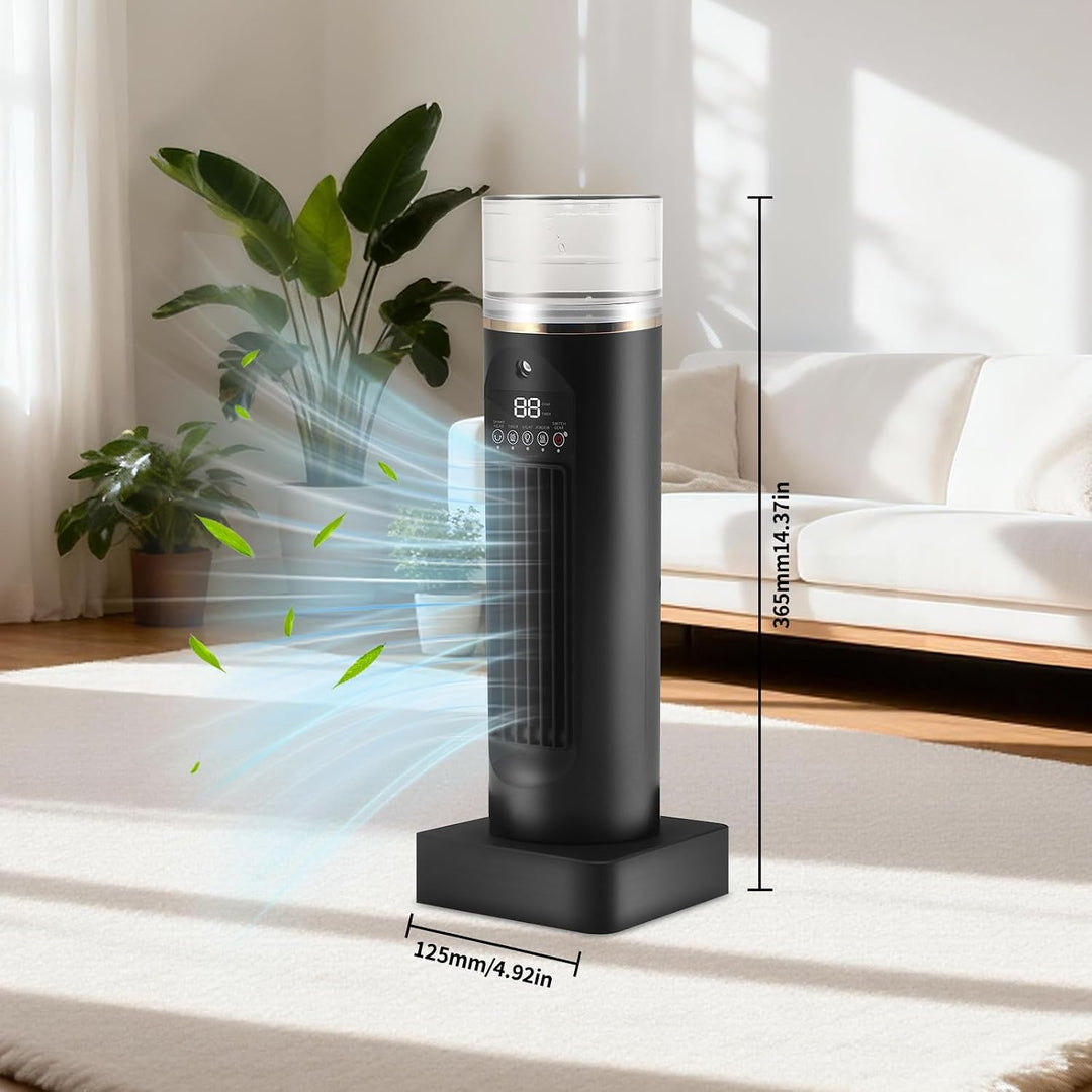 Mini Klimaanlage Mobil, 6-stufiger Luftkühler mit 100ML Wassertank, 3S Schnellkühlung, Berührungslos