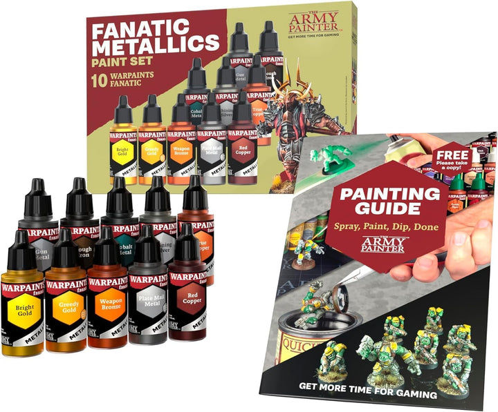 The Army Painter Warpaints Fanatic: Metallics Miniature Paint Set, 10 Acryl-Metallic-Farben 18ml ink