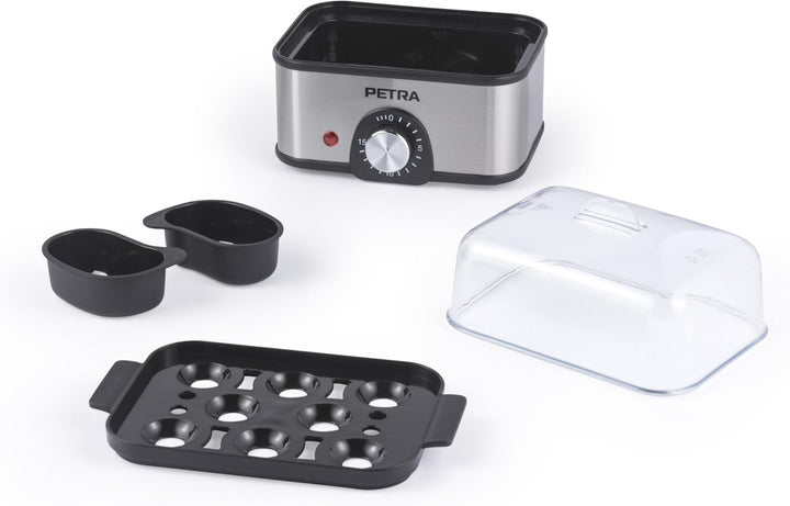 Petra Elektrischer Eierkocher – Kapazität für 8 Eier, Eier kochen und pochieren, weich-, mittel- und