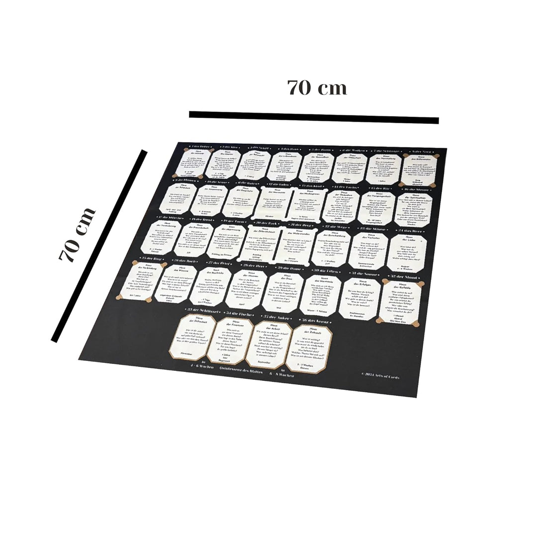 Lenormand Häusertafel Grand Tableau Legetuch für grosse Karten 70x70 cm Lernhilfe Lenormand Legescha