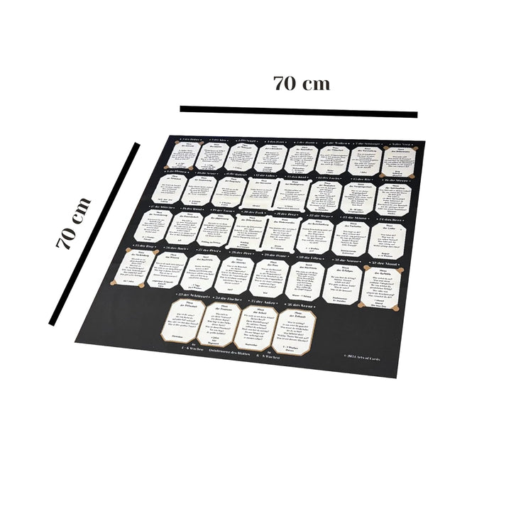 Lenormand Häusertafel Grand Tableau Legetuch für grosse Karten 70x70 cm Lernhilfe Lenormand Legescha