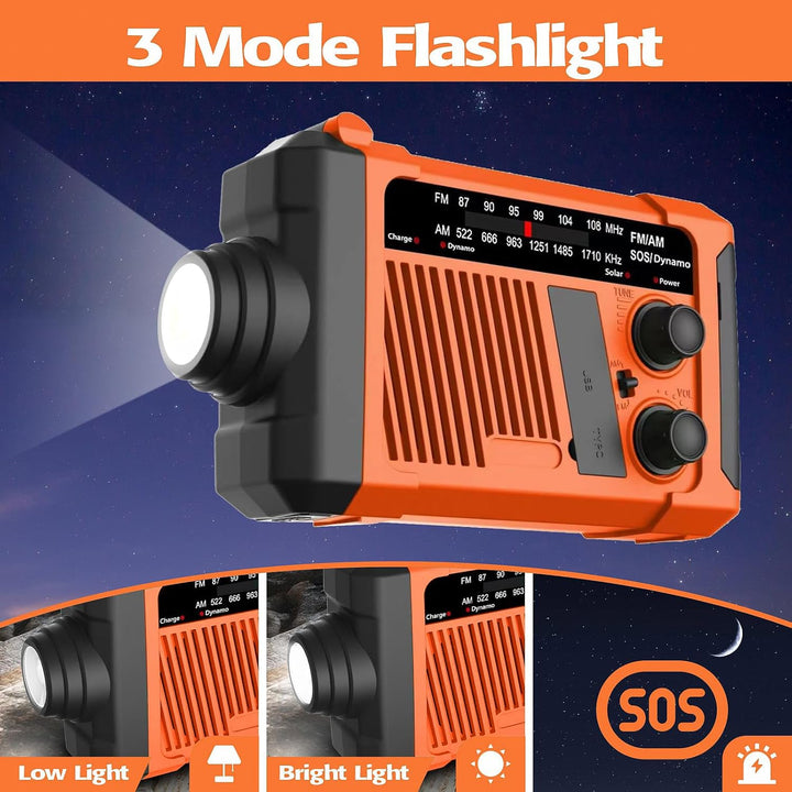 Bingxue Outdoor Radio wasserdicht Bluetooth Lautsprecher, LED Licht und Hand Kurbel Solar für Outdoo