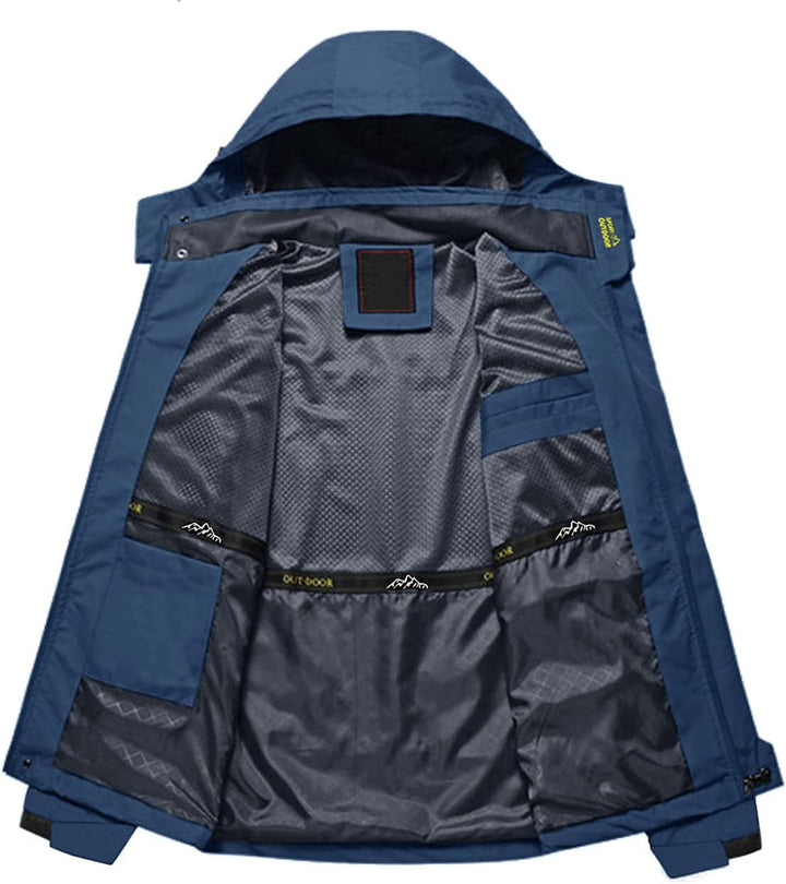 KEFITEVD Softshelljacke Herren Wasserabweisende Funktionsjacke mit Abnehmbarer Kapuze Leichte Outdoo