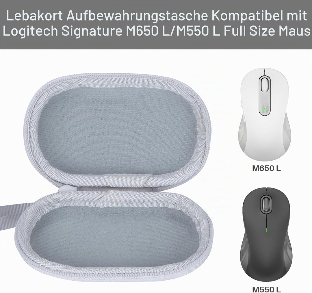 Hart Schutz Hülle Etui Tasche für Logitech Signature M650 L Maus (Off White) Off White M650 L Tasche