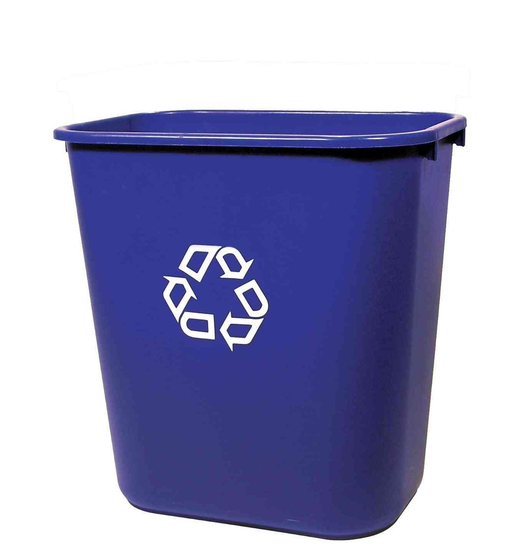 Rubbermaid Papierkorb, 26,6 Liter, rechteckig, PE, blau