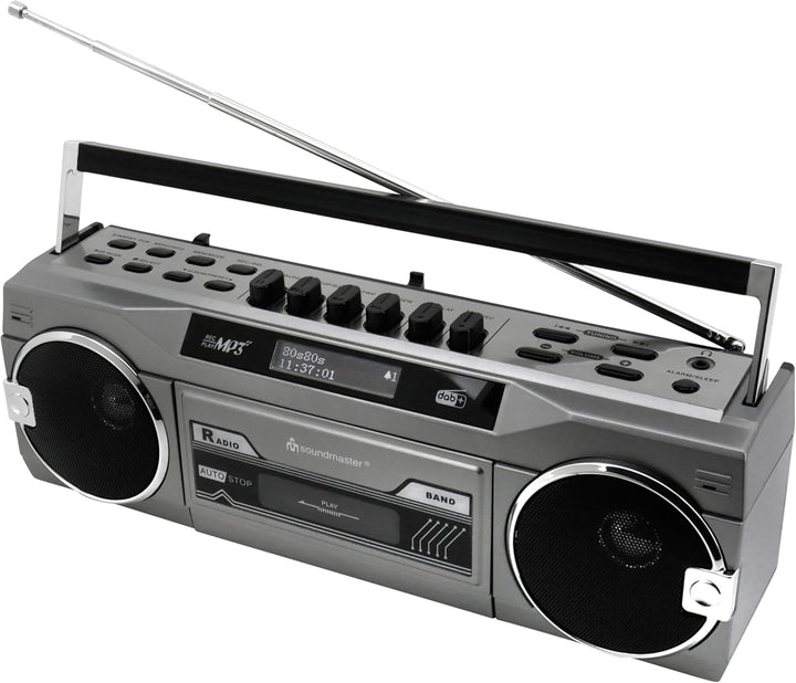 SOUNDMASTER DAB+/FM Retro Radiokassettenrekorder SRR80TI, USB/SD, BT