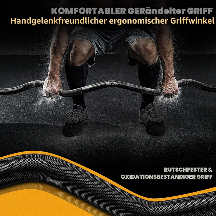 EZ Curl Bar, 119,4 cm Gewindestahl Curlstange für Standard 2.5 cm Platten, 99.8 kg Kapazität Krafttr