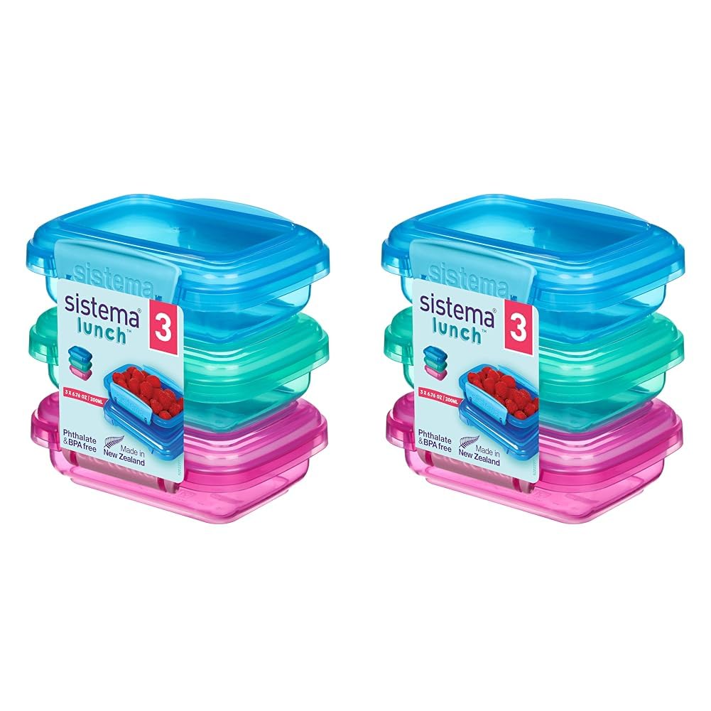 Sistema Lunch Frischhaltedose | 200 ml | kleine Snackboxen | BPA-freier Kunststoff | gemischte Farbe