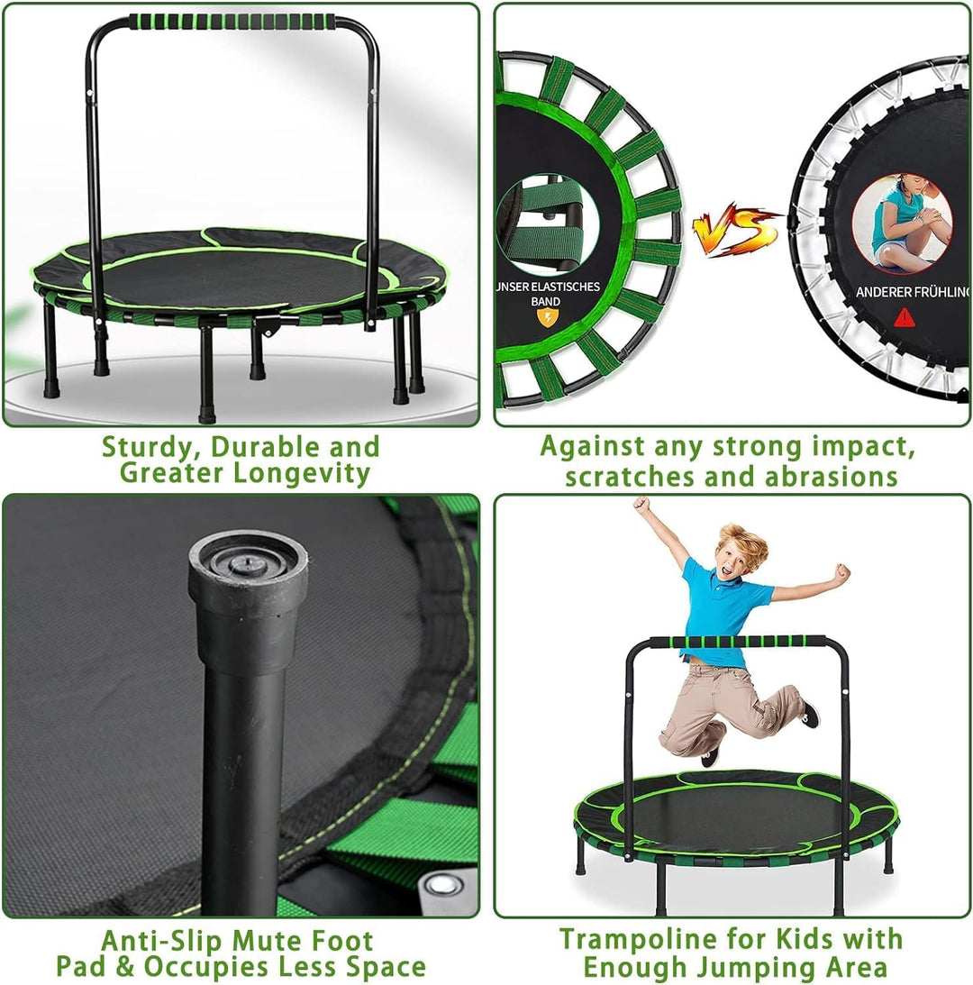 Trampolin Kinder Indoor Outdoor Ø91cm, Mini Trampolin Jumping Fitness Trampolin faltbar Gartentrampo