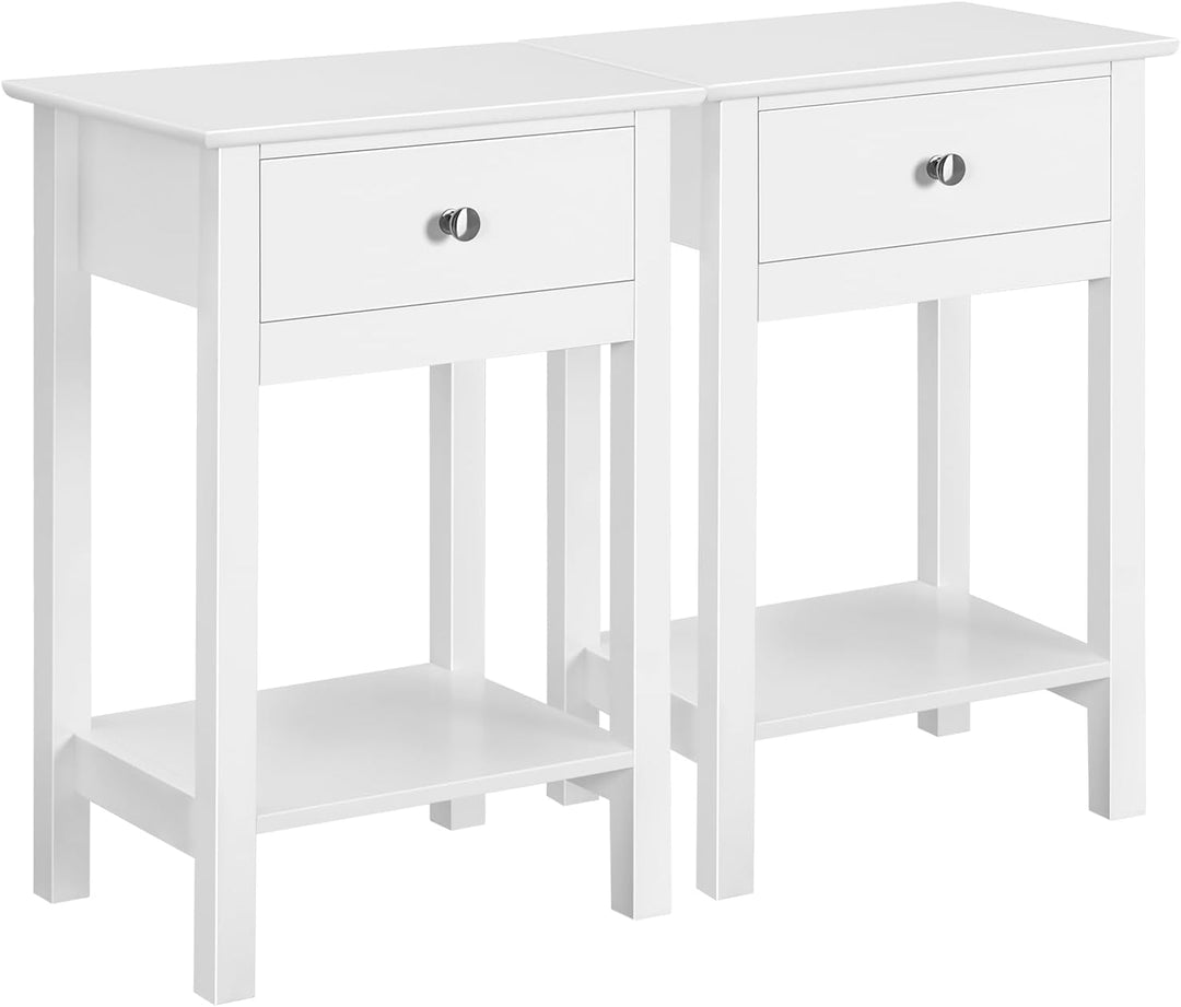 Yaheetech 2 Stück Nachttisch Nachtschrank mit Schublade und Ablag Beistelltisch Sofatisch 60 cm hoch