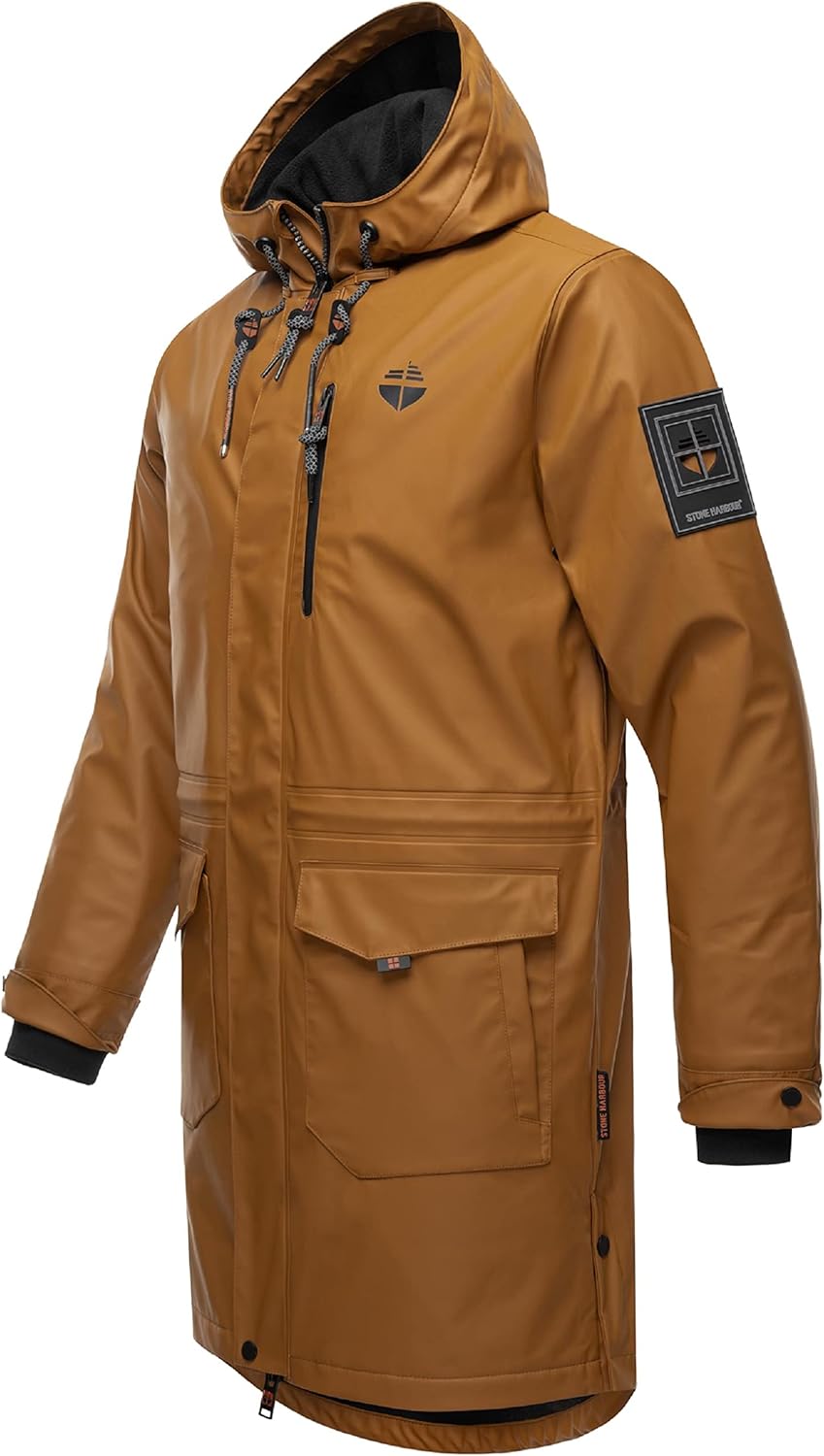 STONE HARBOUR wasserdichter gefütterter Herren Regenmantel Verdaan S-3XL XXL Tobacoo, XXL Tobacoo
