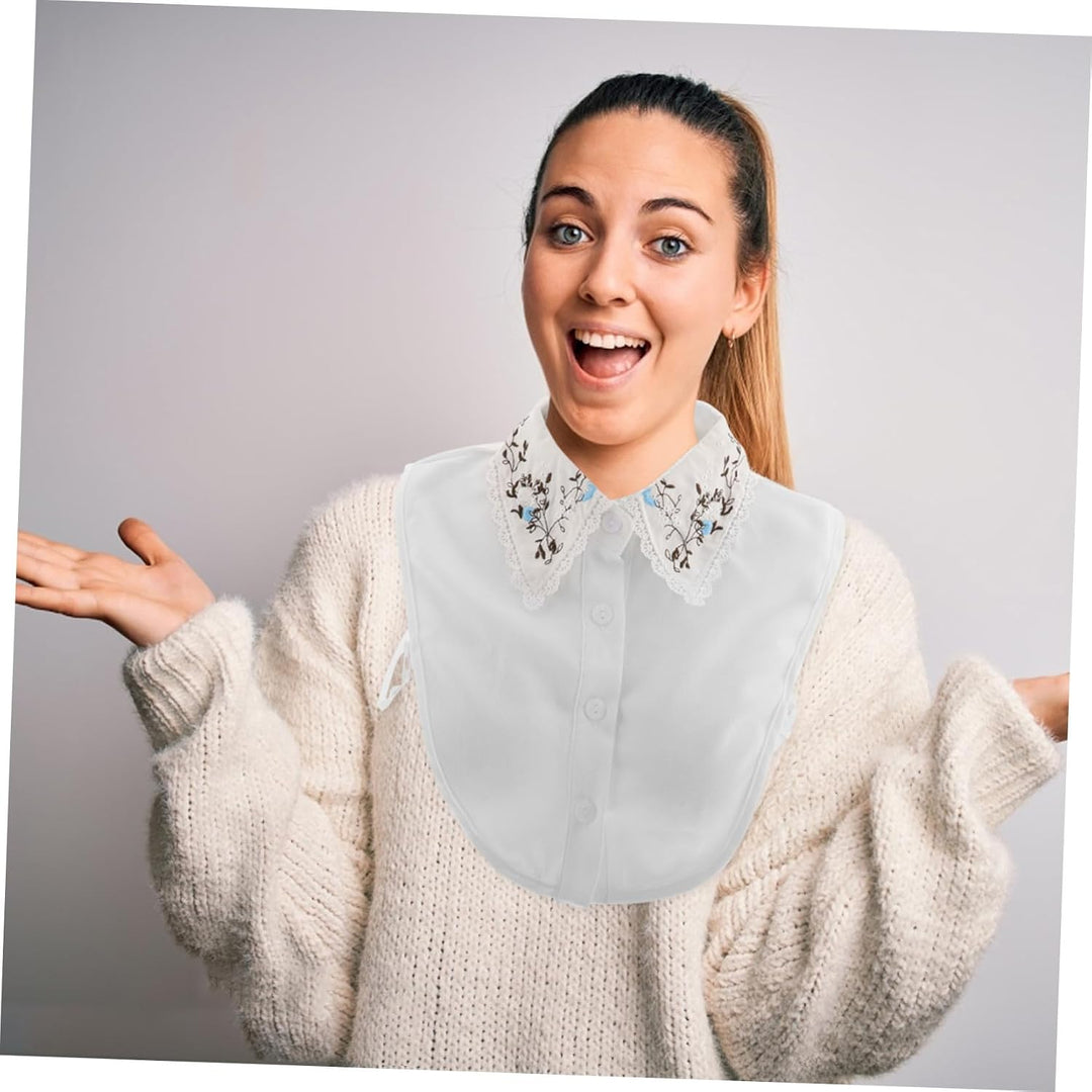 BESPORTBLE Bestickter Abnehmbarer Hemdkragen Fake-kragen aus Polyester Vielseitig Kombinierbares Acc
