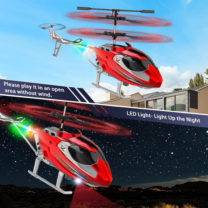 TERRAMUS RC Hubschrauber- 2.4G Ferngesteuerter Hubschrauber Indoor RC Helikopter Spielzeug mit LED-L