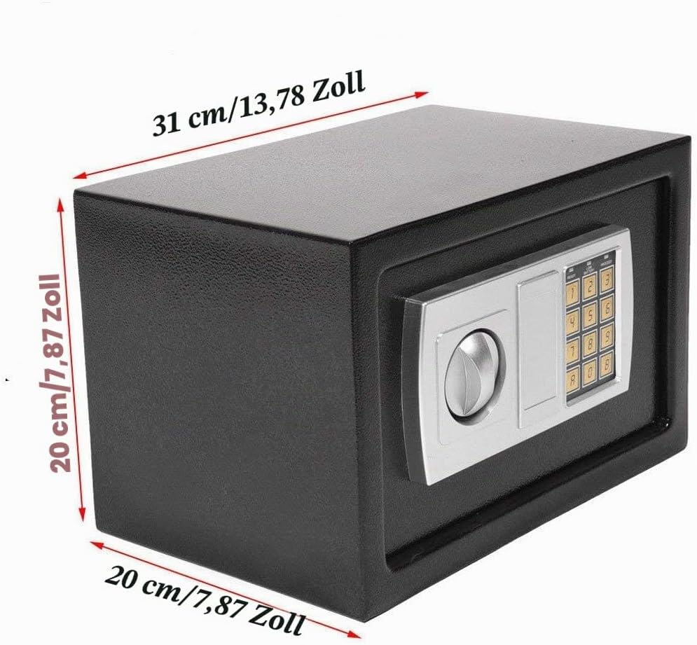 8.5L Digital Tresor Safe mit Schlussel Elektronisches Passwort Safe Cabinet Elektronik Sicherheitsbo