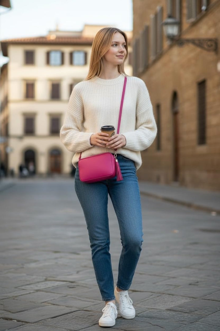 SH Leder Echtleder Umhängetasche mittel kleine Tasche Abendtasche Clutch Crossbody Bag Messenger Han