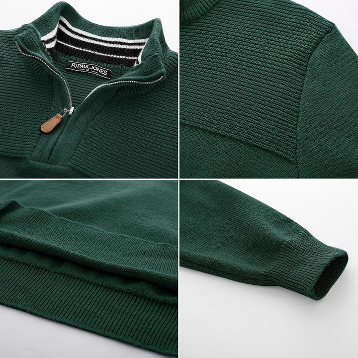 PaulJones Troyer Pullover Herren Strickpullover mit Reissverschluss und Stehkragen Arbeitspullover S