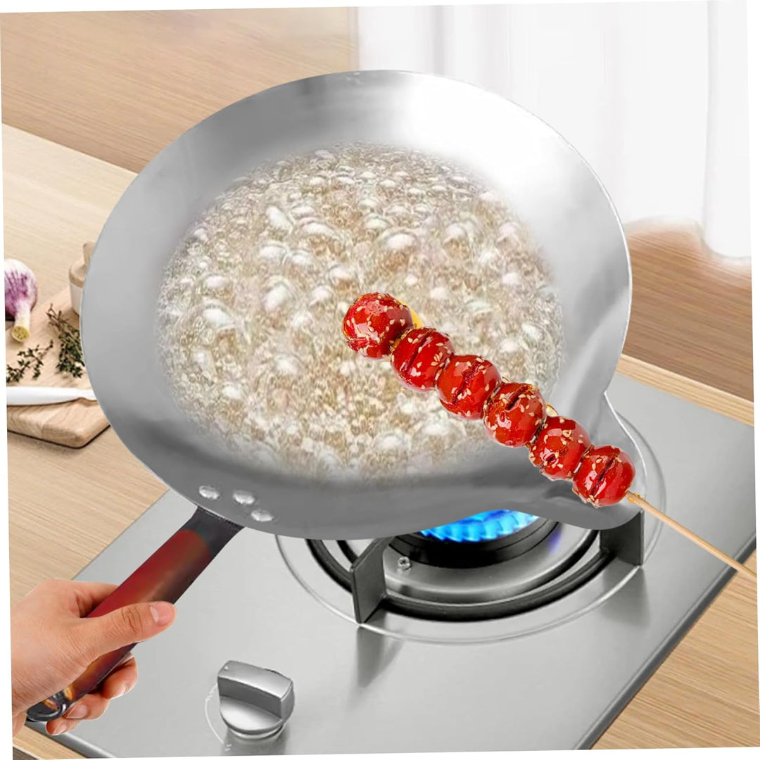 Candy Melting Pot Candy Melter mit V-Ausguss Gusseisen-Wok mit hitzebeständigem Griff Edelstahl Tang