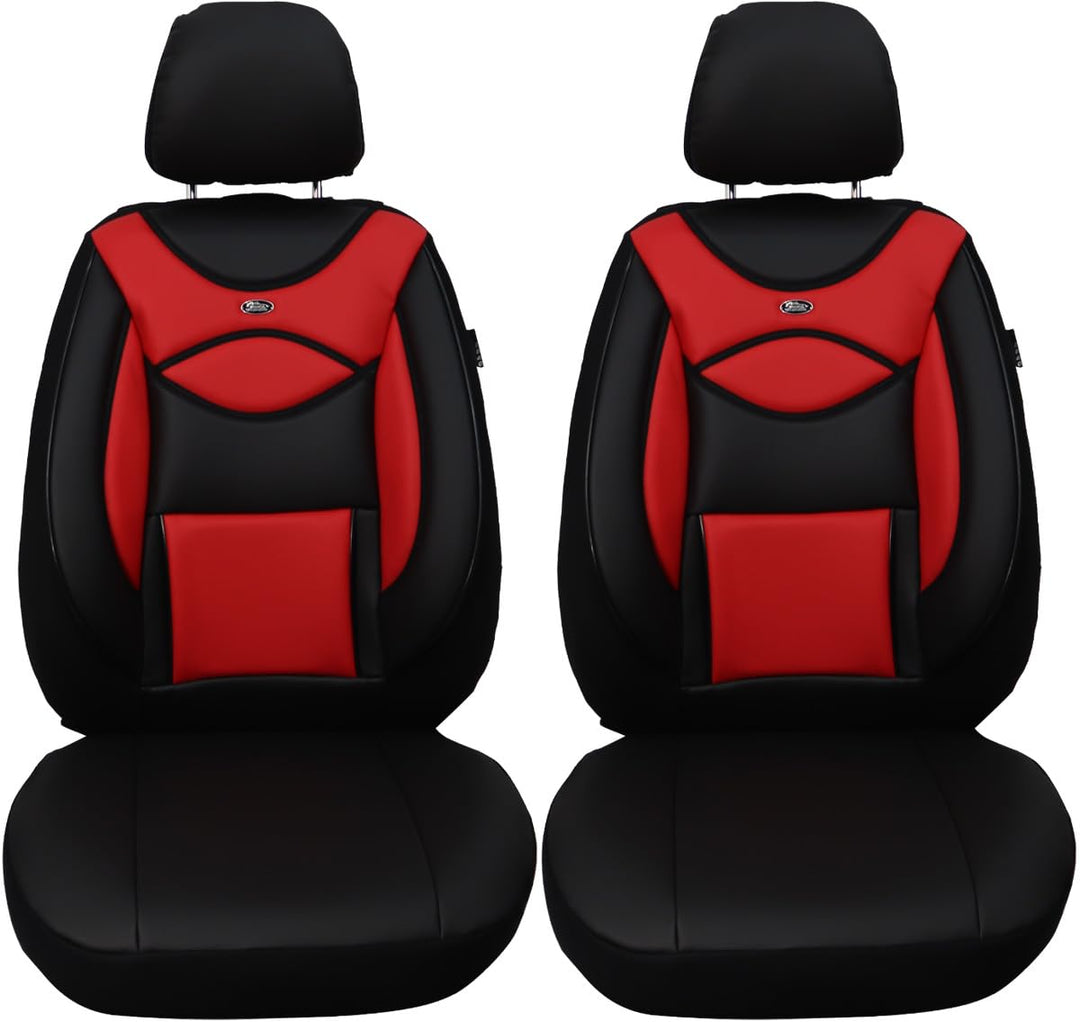 BREMER SITZBEZÜGE Mass Kunstleder Schonbezüge für Subaru Forester SJ D102 D102 - Schwarz/Rot, D102 -