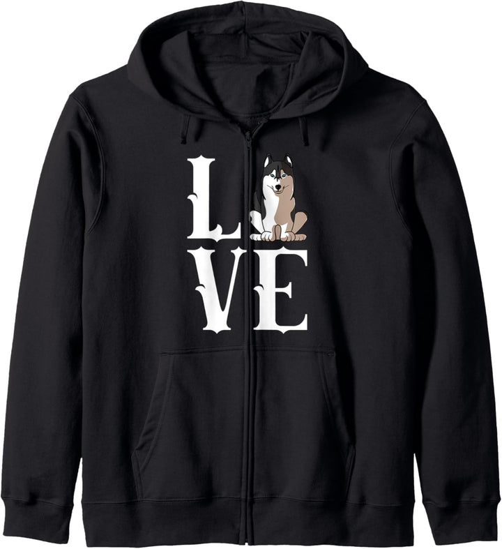 Siberian Husky Mama Lustig Siberian Husky Hund Love-r Kapuzenjacke