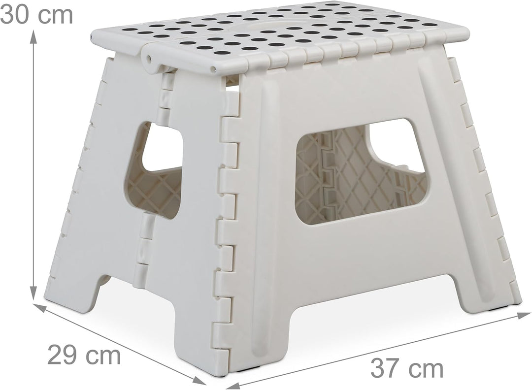 Relaxdays 1 x Klapphocker faltbar, L, tragbar, Reise Tritthocker, universeller Kinder Badhocker, bis