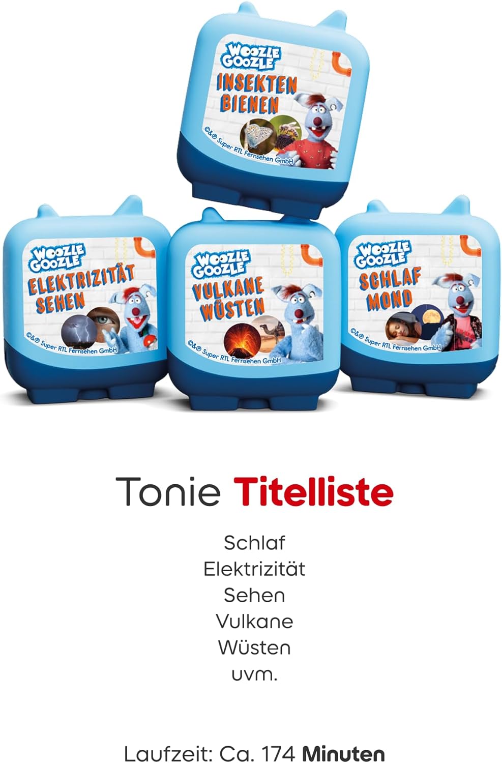 tonies Hörfigur für Toniebox, Woozle Goozle – Die grosse Wissens-Sammlung (8 Themen: Schlaf, Mond, E
