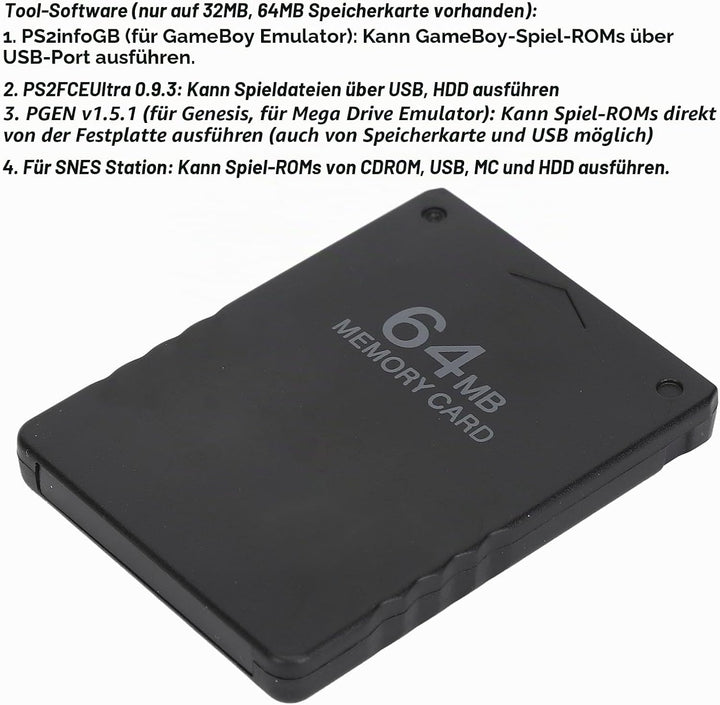 für PS1-Speicherkarte, Speicherkarte für PS1, 8 MB/16 MB/32 MB/64 MB Optionaler Speicherkartenstick