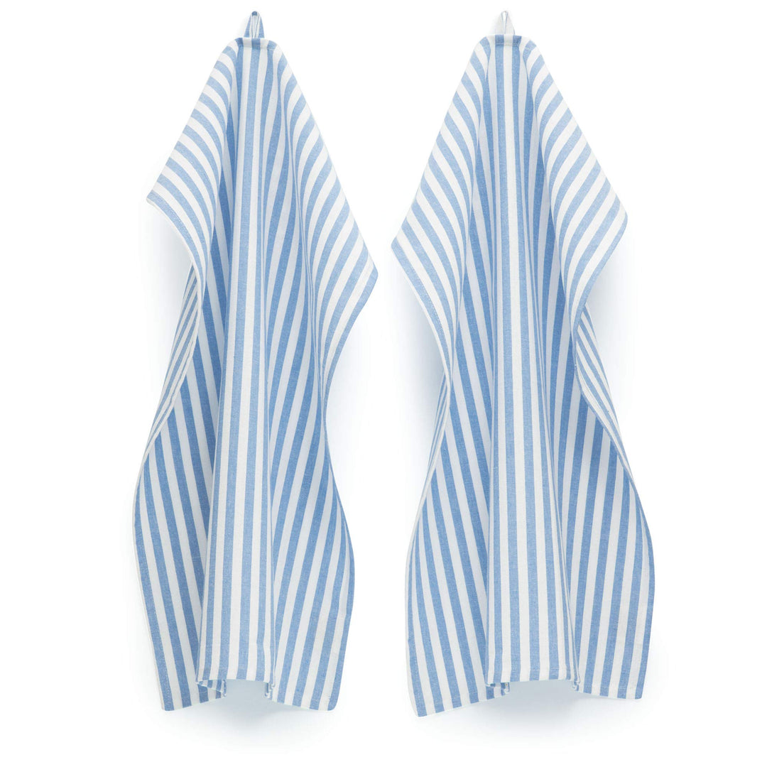 FILU Geschirrhandtücher 8er Pack Hellblau / Weiss gestreift (Farbe und Design wählbar) 45 x 70 cm -