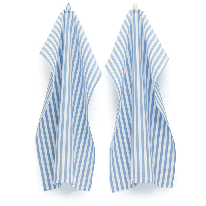 FILU Geschirrhandtücher 8er Pack Hellblau / Weiss gestreift (Farbe und Design wählbar) 45 x 70 cm -