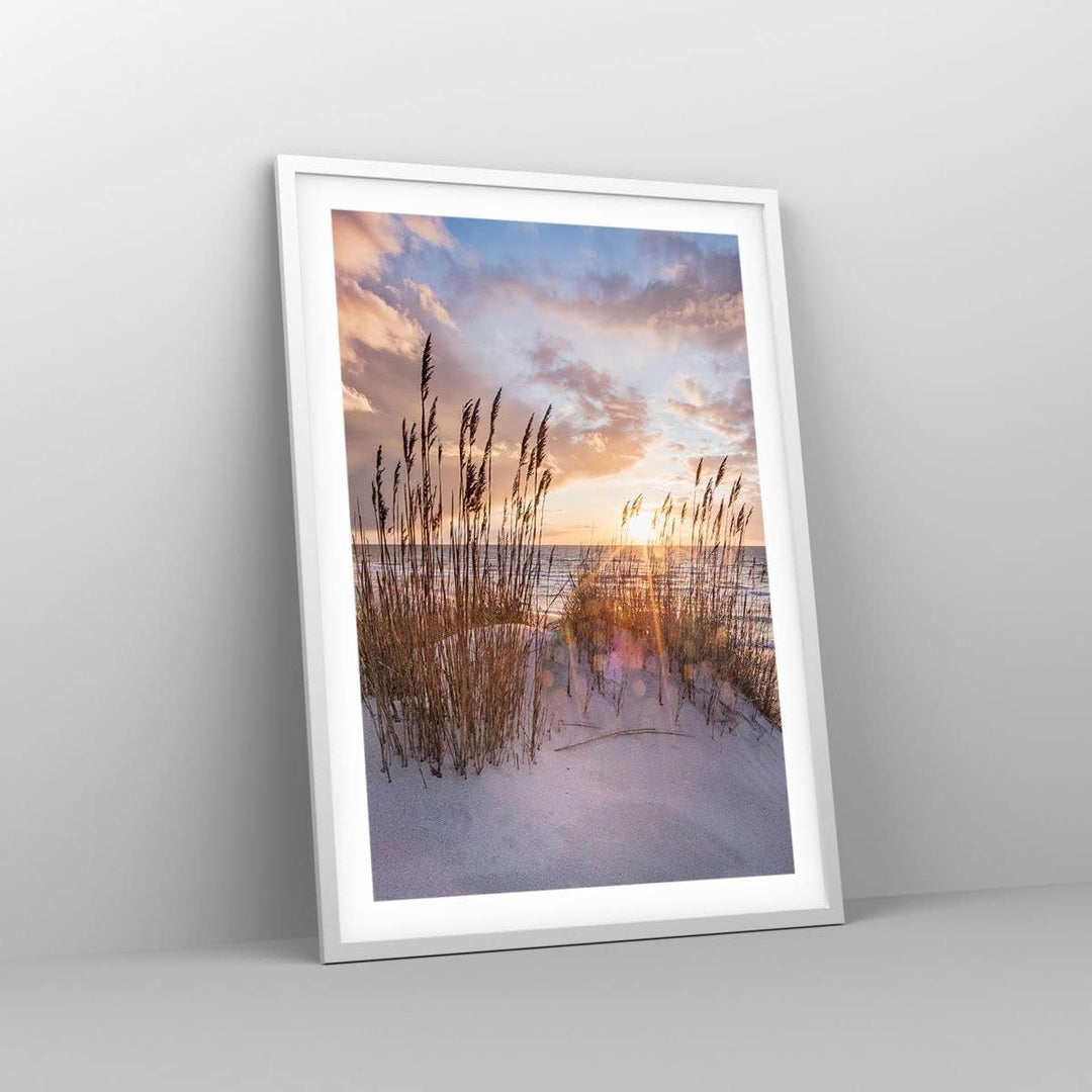 Wandposter Art Prints 50x70cm Poster Weissrahmen Westen auf der Strand Küche Wanddeko Bild Wand Kuns