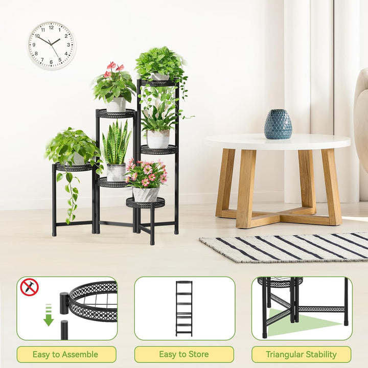 iDavosic.ly Pflanzenständer Metall mit 6 Etagen, Blumenständer Pflanzenregal Blumenregal Indoor Outd