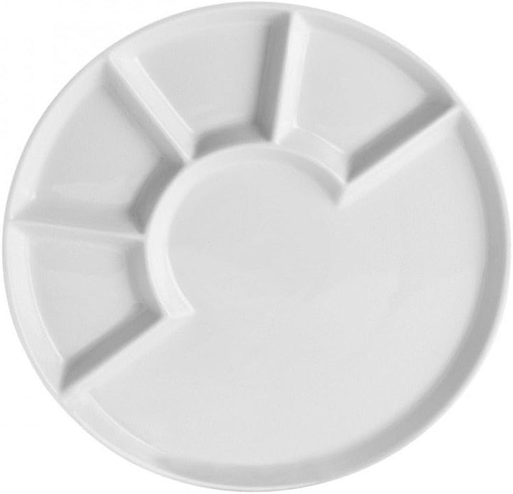 Mäser Fondueteller 4er Set 24 cm, Porzellan, Weiss