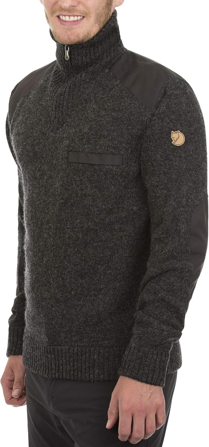 Fjallraven Herren Koster Sweater M Klassischer Pullover aus robuster Wolle L Dark Grey, L Dark Grey