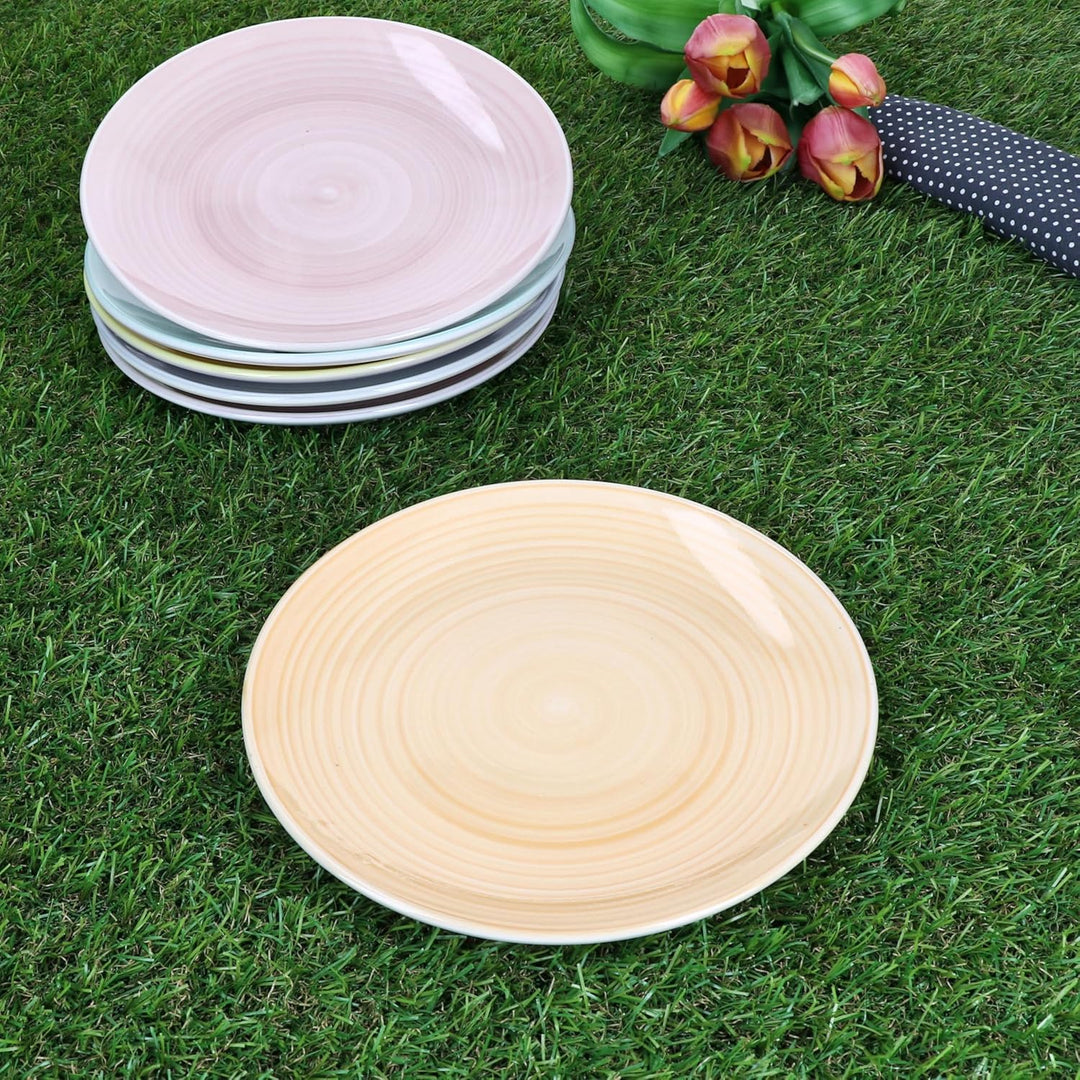 MamboCat Pastello 6er Set Kuchenteller I Bunte Steingut-Frühstücksteller mit Pastell-Farben für 6 Pe
