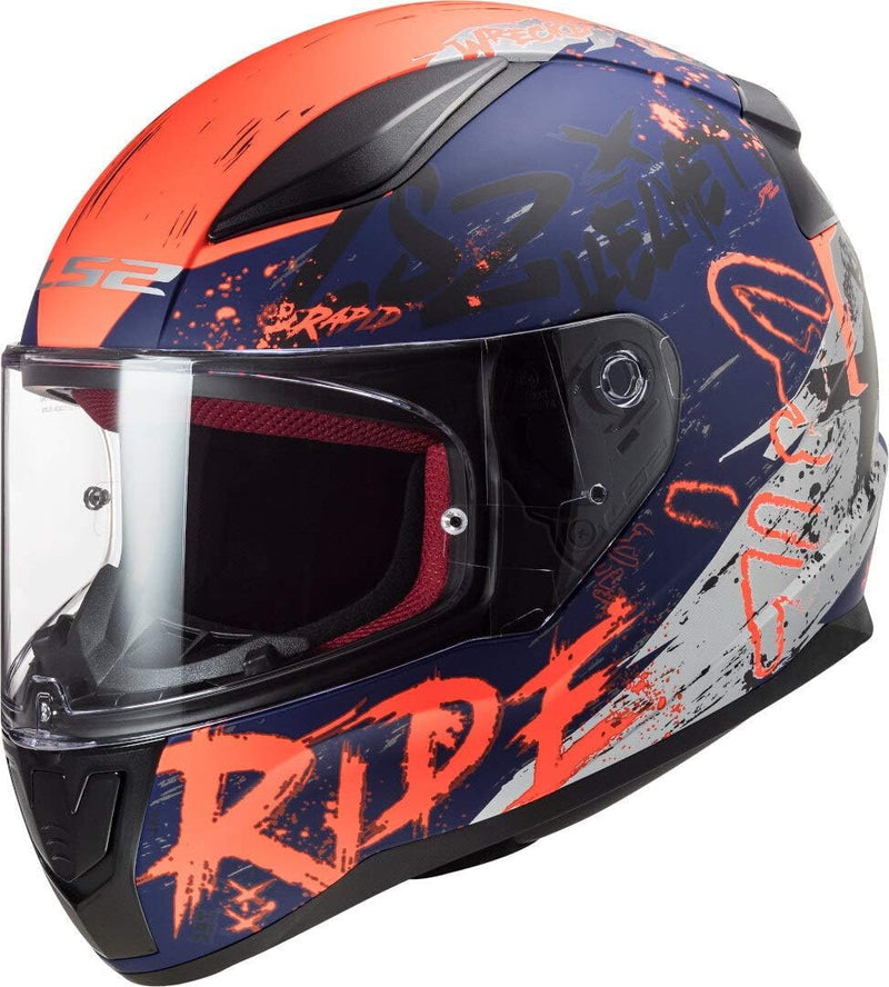 LS2 Herren NC Motorrad Helm, Schwarz/Orange/Blau, M M Schwarz/Orange/Blau, M Schwarz/Orange/Blau