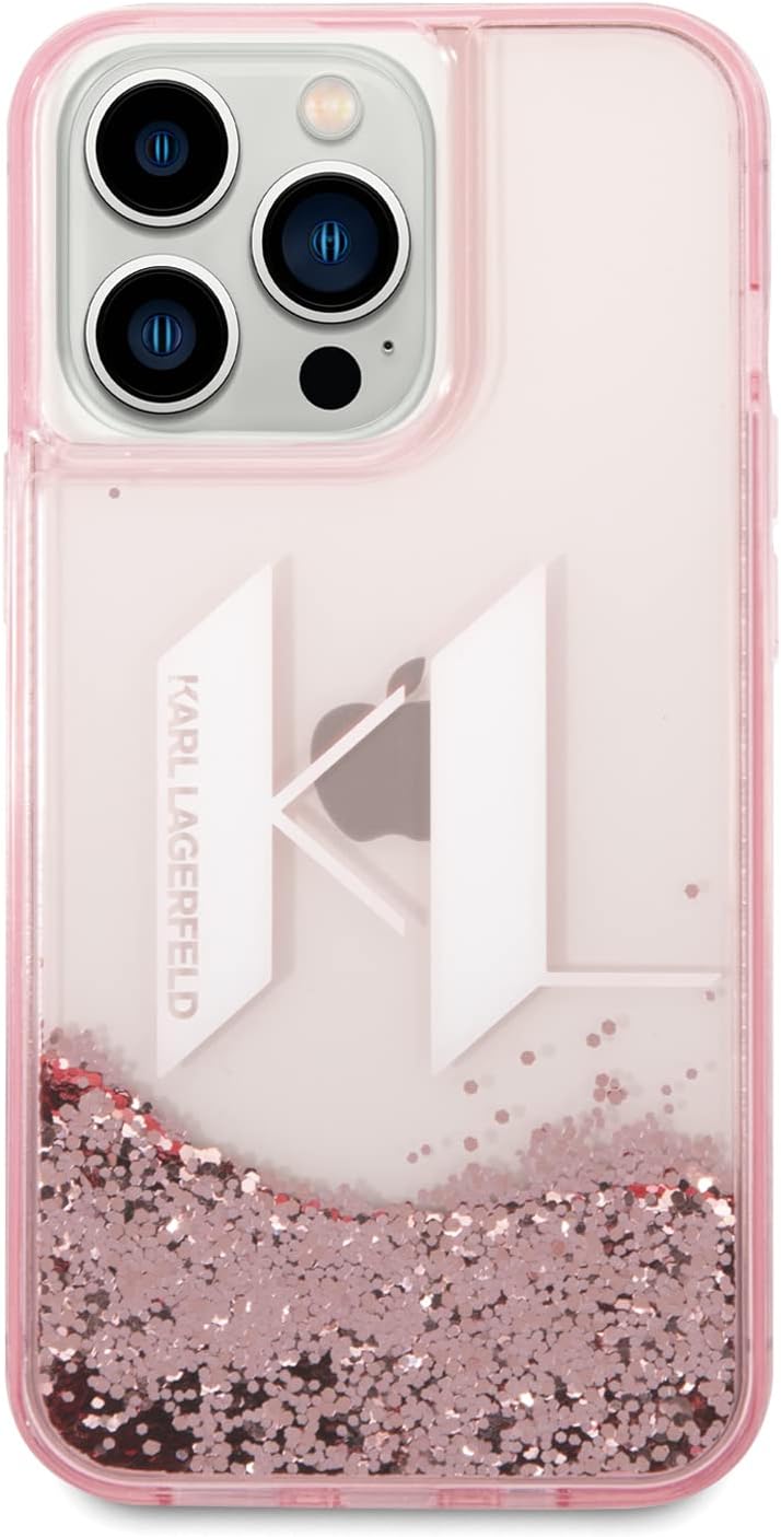 Karl Lagerfeld KLHCP14LLBKLCP Hülle für iPhone 14 Pro 6,1" rosa/pink hardcase Liquid Glitter Big KL