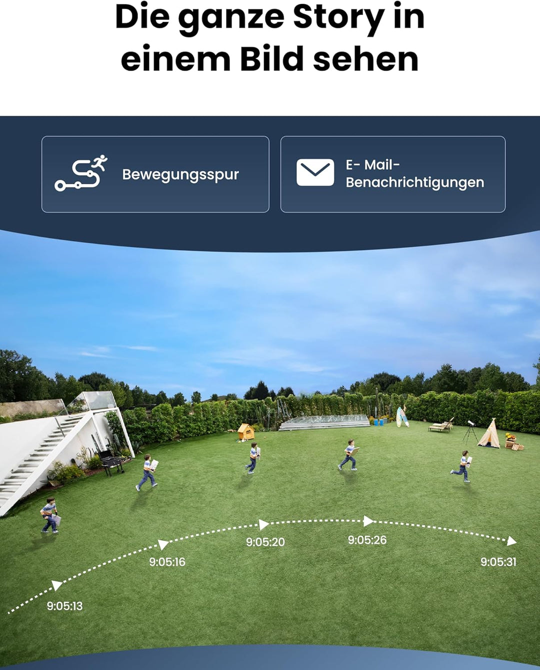 Reolink 16MP Wi-Fi 6 Überwachungskamera Aussen WLAN mit 180° Panoramablick, Bewegungsspur, 30m Farbn