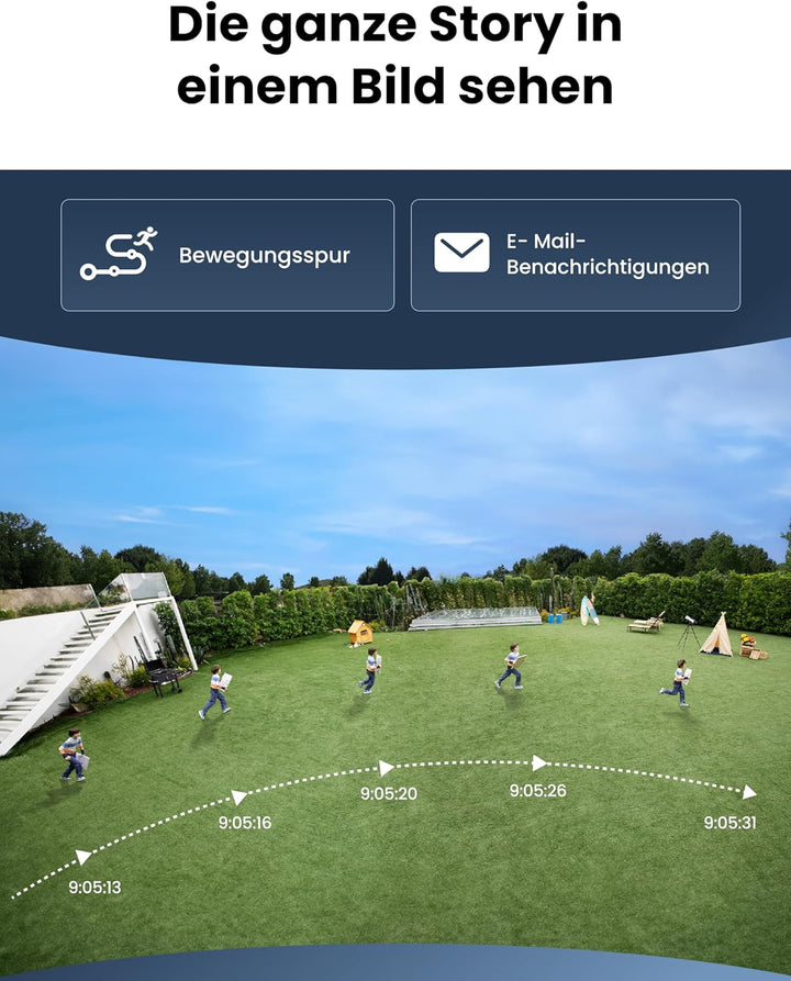 Reolink 16MP Wi-Fi 6 Überwachungskamera Aussen WLAN mit 180° Panoramablick, Bewegungsspur, 30m Farbn