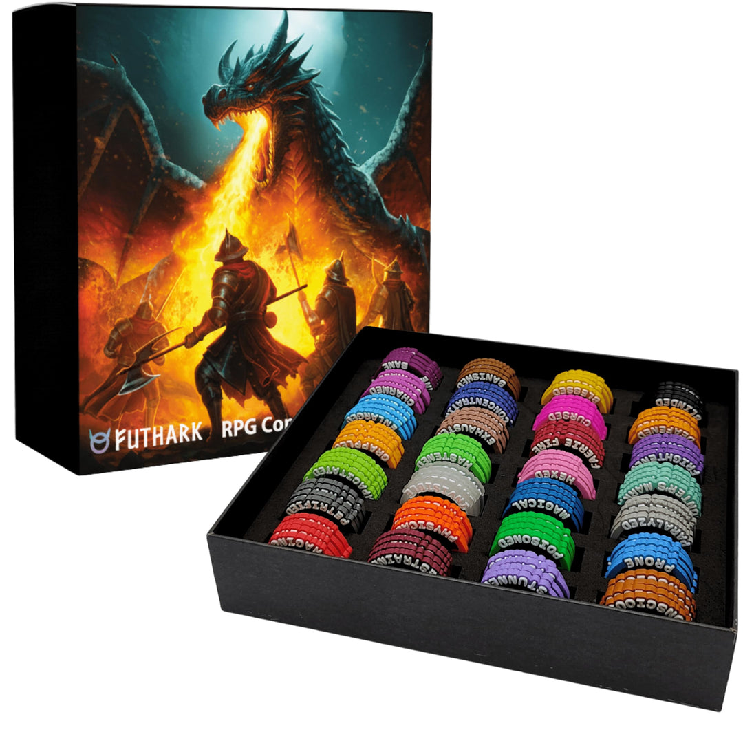 Futhark DND Condition Rings Set: Beseitigen Sie Verwirrung mit 112 lebendigen DND-Zustandsmarkern fü