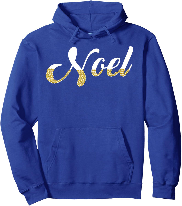 Noel With Gold Sequin Design Christmas Pullover Hoodie