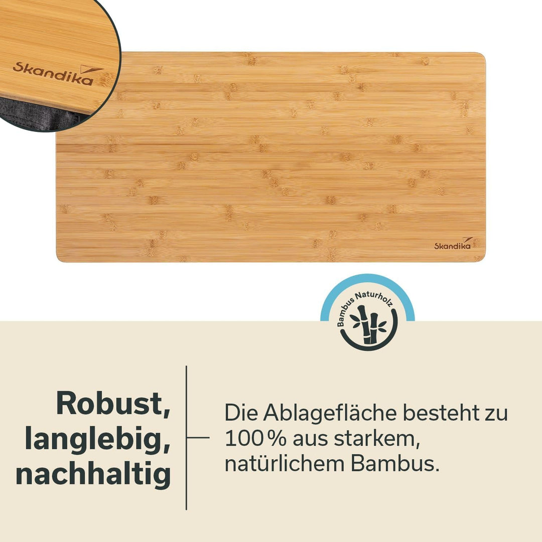 Skandika Campingschrank Triabo |Bambus Arbeitsplatte, Outdoor-Schrank faltbar, 4 Fächer mit festen E