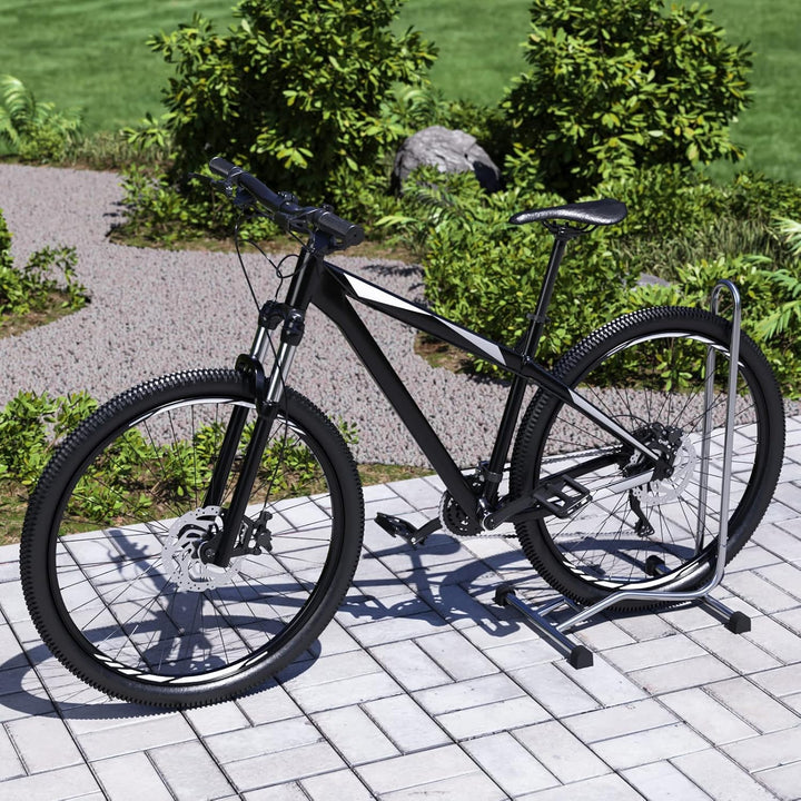 8 x WELLGRO® Fahrradständer - Stahl, sicherer Stand - Farbe silber